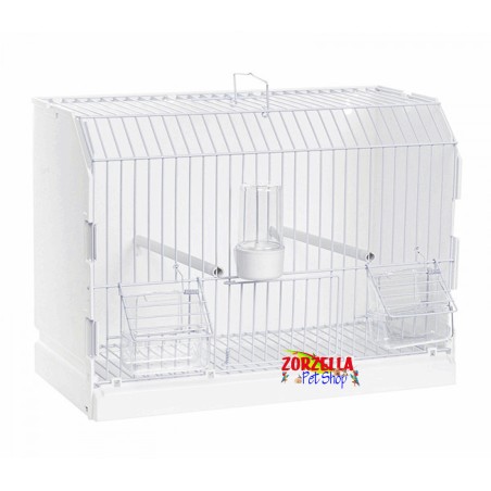 Gabbia da esposizione frontale bianco con 3 porte